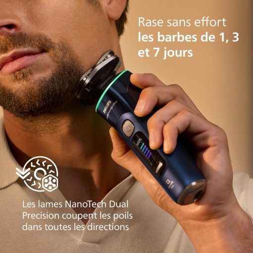 Philips Rasoir i9000 Prestige Ultra, Rasoir électrique 100% étanche, Technologie Skin IQ Pro, Système Triple Lift & Cut, Lames de précision NanoTech rotatives 360°, 5 modes de rasage, XP9401/38 - Image 16