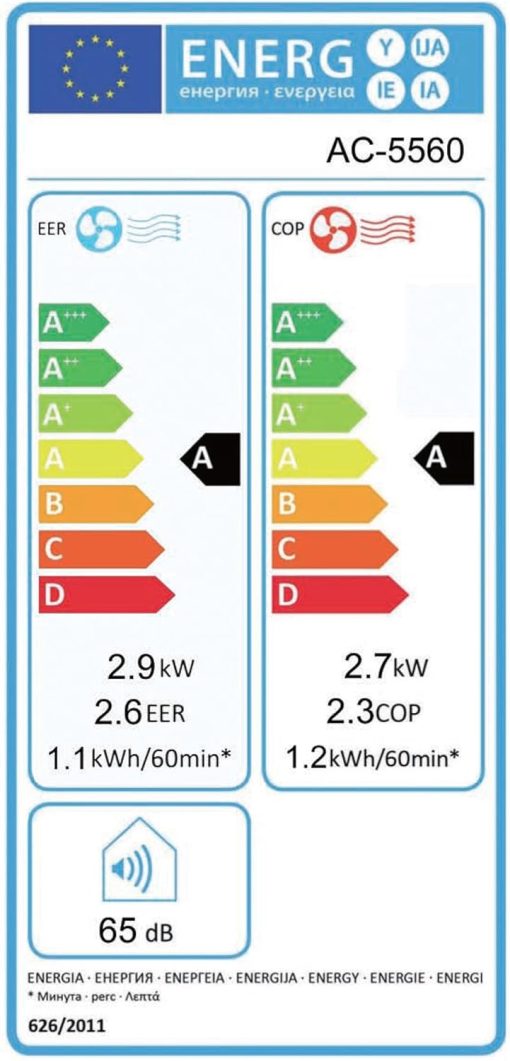 Climatiseur mobile Tristar AC-5560, 10 000 BTU et 2,9kw, fonctions refroidissement, déshumidification, ventilation et chauffage - Image 20