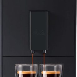Melitta Caffeo Solo Noir Pure Black, Machine à Café à Grains avec Broyeur et Système d'Extraction des Ar?mes, Affichage LED, Mode 1 à 2 Tasses, Cafetière Expresso, Automatique, E950-222, 1400W