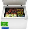 Congélateur coffre CHiQ 142L, 63,5 x 55,6 x 83,5cm, Congélateur Inverter, Affichage de la température extérieure, Mode de congélation rapide -32℃, Grille métallique,Faible bruit