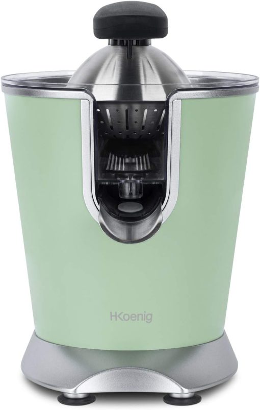 H.Koenig AGR80 160W Professional Electric Citrus Juicer Stainless Steel Lever and Filter Drip Free BPA Free Dishwasher Safe Parts - Image 2