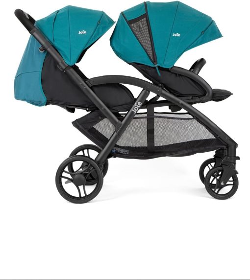 Joie - Evalite? Duo - Poussette Double Légère - Siège Arrière Inclinable à Plat - Compatible Sièges Auto Et Nacelles - Suspension 4 Roues - Harnais 5 Points SoftTouch - Dès la naissance - Image 4