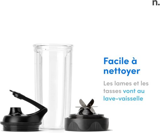 Nutribullet Pro 1200, Blender électrique, Broyeur, Smoothie Blender, Blender multifonctions, puissance 1200w, verres 700ml et 900ml, noir, NB120MB - Image 6