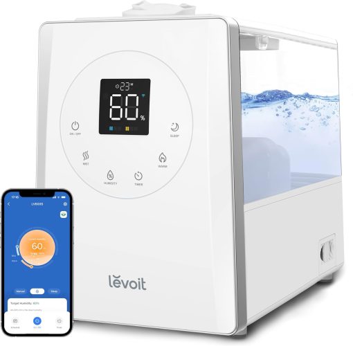 LEVOIT OasisMist 1000S (10L) Smart Humidifier for Home Large Room Bedroom, Last 100 Hours Suitable for Indoor Plant, Cover up to 600ft2, Easy Top Fill, Remoter & Voice Control, Auto Mode, Quiet, White - Image 2