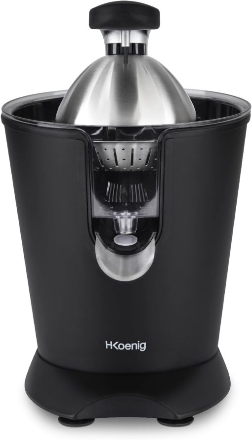 H.Koenig AGR80 160W Professional Electric Citrus Juicer Stainless Steel Lever and Filter Drip Free BPA Free Dishwasher Safe Parts - Image 4