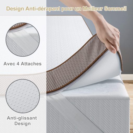BedStory [Nouvelle Technologie] Surmatelas 160 x 200 à Mémoire de Forme de 7.5CM, Surmatelas de Haute Densité avec Gel Plus Respirant, Housse Amoivible et Lavable - Image 26