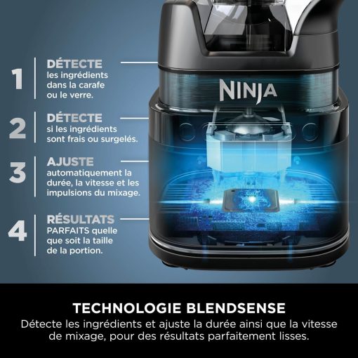 Ninja Detect Power Blender Processor Pro 3-en-1, mixeur 1200W, bol à mélanger, lame malaxeur, gobelet individuel, récipient, pétrir, mixer, hacher et mélanger, noir, TB401EU - Image 45