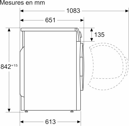 Bosch Electroménager Sèche-linge pompe à chaleur WTH83V13FR - Série 4-8 kg - 112 L - Design AntiVibration - Blanc, Blanche - Image 5