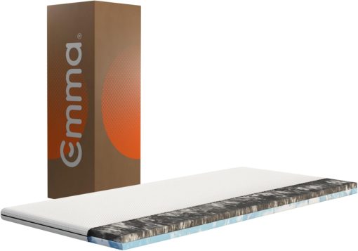 Emma Premium Mattress Topper 80 x 200 cm, 6 cm Thick, HRX Foam Reversible for Customised Comfort, Breathable and Washable with UltraDry Cover
