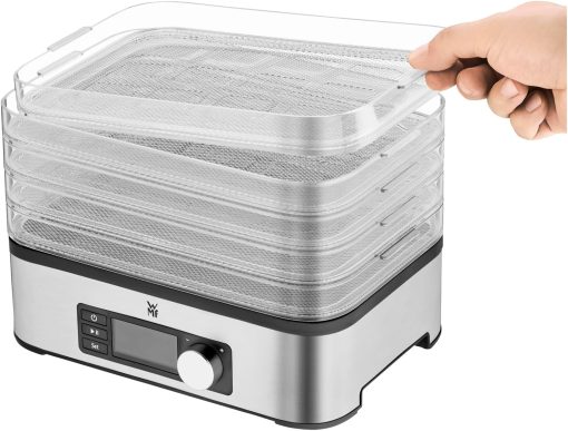 WMF KITCHENminis Dehydrator, 400 W, Stainless Steel, 5 Trays BPA Free, Programmable Dried Fruits, Vegetables, Dehydrated Mushrooms, Cereal Bars, Cromargan 0415250011 - Image 5