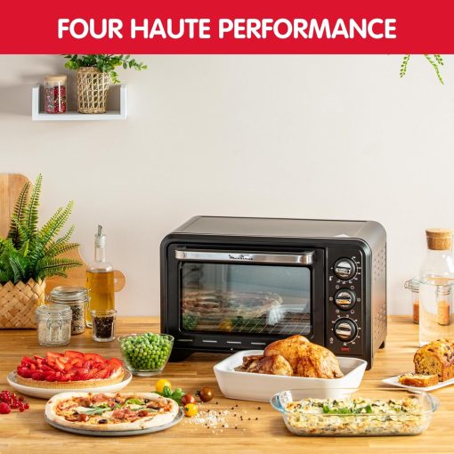 Moulinex Oven, 33 L, Rotating heat, Advanced convection, 6 cooking modes, Thermostat adjustable up to 240°C, Timer 120 min, Reversible grill, Silicone oven mitts, Optimo Black OX464811 - Image 26