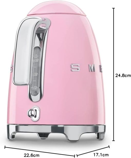 Smeg, Bouilloire électrique KLF03PGEU 1,7 L, Filtre Anticalcaire Lavable, Arrêt Automatique de Sécurité, Indicateur de Niveau d'Eau, Base Antidérapante, Range Cordon, Puissance 2400W, Vert d'Eau - Image 88