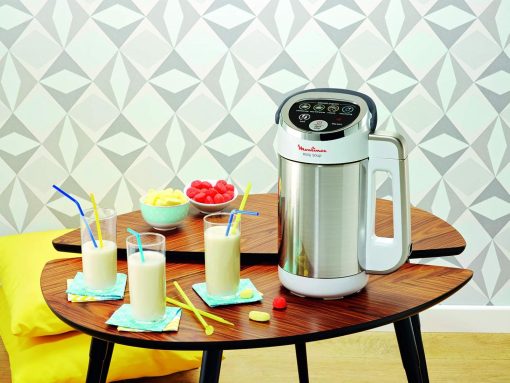 Moulinex Blender chauffant, Mixeur soupe, Puissance 1000 W, Capacité 1,2 L, 5 programmes automatiques, Double paroi, Maintien au chaud 40 min, Livret recettes, Easy Soup, Inox LM841B10 - Image 14