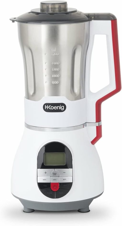 H.Koenig Soup Maker Blender Chauffant 1.7L MXC36, Bol Inox, 2 Programmes de Cuisson, Polyvalent, 3 Vitesses Pulse, Chauffage jusqu'à 100°C