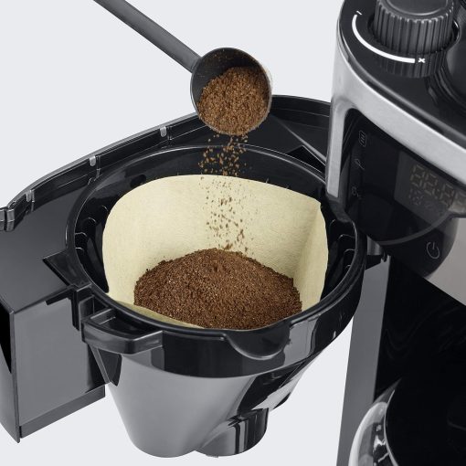 SEVERIN Coffee maker with integrated grinder 1000 W, Programmable coffee machine with timer, Drip coffee maker with 8 cup insulated jug, Black/Stainless steel, KA 4814 - Image 7
