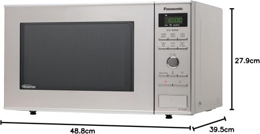 Panasonic NN-GD38HSSUG Four Micro-ondes Inverter et Grill avec Plateau Tournant, 23 Litres, Acier Inoxydable, 1000 W, Grill 1000 W, 17 Programmes Automatiques, Grille Métallique, Noir - Image 9