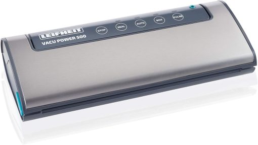 Leifheit Machine de mise sous vide alimentaire Vacu Power 500, appareil pour emballage sous vide + 10 sacs sous vide alimentaire (20 x 30 cm)