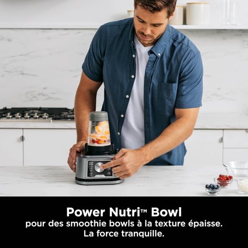 Ninja Foodi Power Nutri Blender 3-in-1 Blender for Smoothie Bowls, Thick Spreads and Iced Drinks, Automatic Programs, 2.1 L, 700 ml and 400 ml, 1200 W, Silver CB350EU - Image 6