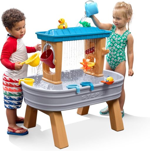 Step2 Rain Shower Splash Table d'eau avec 13 Accessoires - Bleu & Vert | Table Jeux d'eau | Table d’activité pour Le Jardin, Table Activité Eau | Table d'eau Extérieur - Image 18
