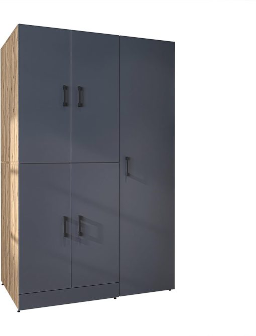 ROOMART Dora - Armoire de machine à laver - Pour sèche-linge et machine à laver - En 4 couleurs - Avec portes et panneau coulissant - Blanc - Chêne blanc - Chêne anthracite - Chêne blanc (chêne blanc) - Image 21