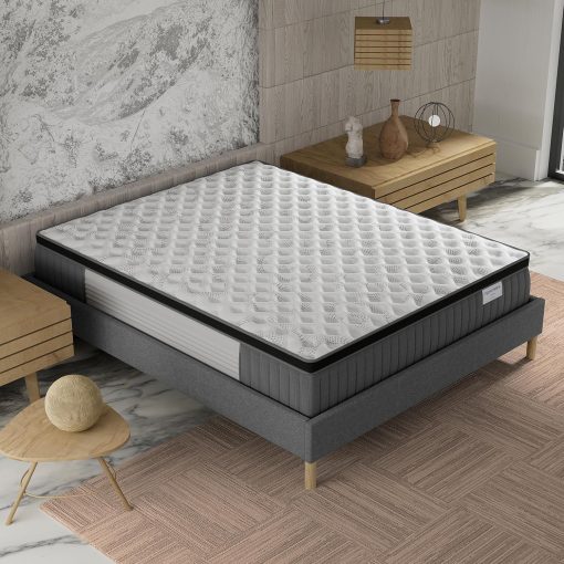 sensoreve November- Matelas Elekctra 140x190cm- épaisseur 30cm- Hybride: Ressorts ensachés+Mousse Mémoire de Forme - Soutien Tonique & indépendance de Couchage-Label SANITIZED(Anti bactérien/acarien) - Image 4