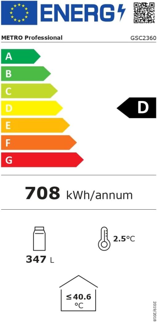 METRO Professional Réfrigérateur à Boissons GSC2360B, Acier/Verre, 62 x 63.6 x 175.3 cm, 347 L, avec Serrure, Noir - Image 47