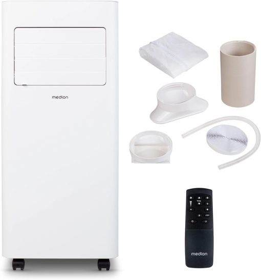 MEDION Smart Climatiseur Mobile P1002 (10000 BTU, 3-en-1, Refroidir, Déshumidification, Ventilation, jusqu'à 34m2, kit de joint de fenêtre, mode sommeil, contr?le Wifi, Télécommande, écran, MD 37733) - Image 4