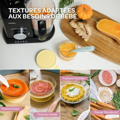 BéABA, Babycook Solo, Robot Bébé 4 en 1 Mixeur-Cuiseur, Cuisson Vapeur, Diversification alimentaire, Petits pots bébé maison, Noir - Image 27