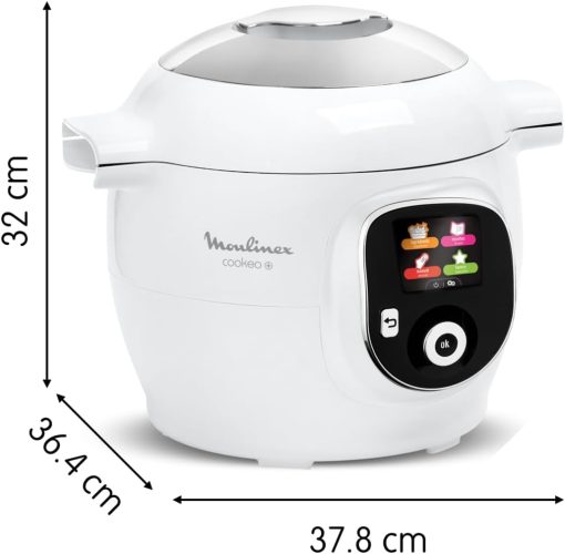 Moulinex, Cookeo Multicuiseur intelligent 6L, 150 recettes intégrées, Cuisson sans surveillance, Ecran intuitif, Guide de cuisson, Application MyMoulinex, 1600W, Blanc, 15 ans réparabilité - Image 22