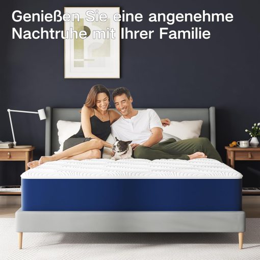 Matoresu Double Mattress 160 x 190 cm Memory Foam Height 25 cm Medium Rigid H3 Ergonomic 7 Zone Cold Foam Comfortable Breathable Fabric Cover - Image 31