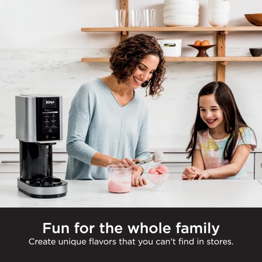 Ninja NC301 CREAMi Ice Cream Maker, for Gelato, Mix-ins, Milkshakes, Sorbet, Smoothie Bowls & More, 7 One-Touch Programs, with (2) Pint Containers & Lids, Compact Size, Perfect for Kids, Silver - Image 10
