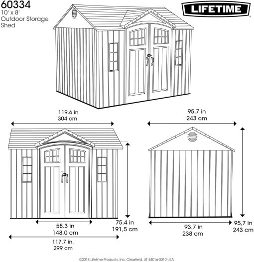 Lifetime Abri de Jardin Tan 132,7 x 204,4 x 227,9 cm - Image 21