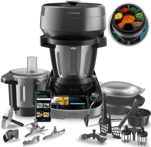 Cecotec Robot de Cuisine Mambo Black. 23 Fonctions, 10 Niveaux de Température, 1700W, 2,5 kg de Pate, Cruche de 3,3L, 10 Vitesses, Minuterie, Température Réglable de 37 °C à 120 °C - Image 3