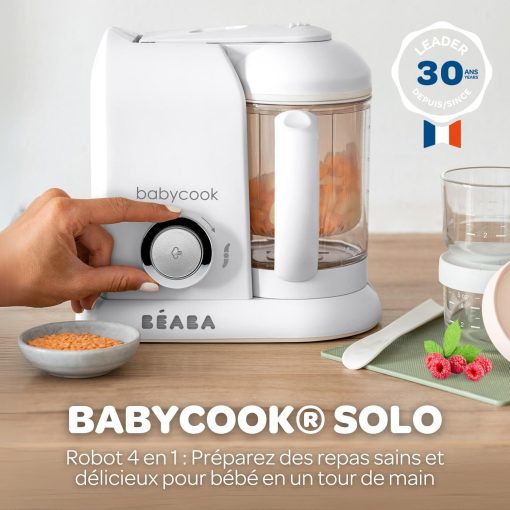 BéABA, Babycook Solo, Robot Bébé 4 en 1 Mixeur-Cuiseur, Cuisson Vapeur, Diversification alimentaire, Petits pots bébé maison, Noir - Image 55