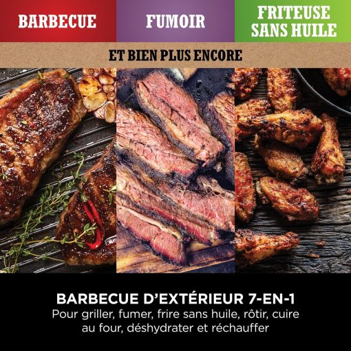 Ninja Woodfire Barbecue électrique et fumoir Pro XL avec thermomètre, barbecue et Air fryer d'extérieur 4-en-1 avec système Smart Cook et granulés Woodfire, portatif, gris/noir, OG850EU - Image 22