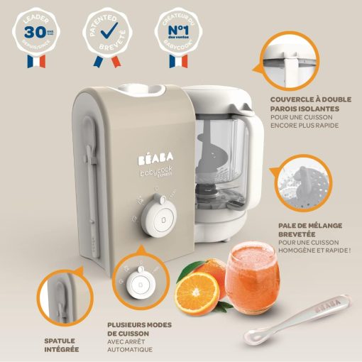 BéABA, Babycook Solo, Robot Bébé 4 en 1 Mixeur-Cuiseur, Cuisson Vapeur, Diversification alimentaire, Petits pots bébé maison, Noir - Image 65