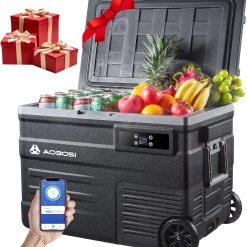 AAOBOSI 45L Glacière à Compresseur, Glaciere électrique -20℃ à 20℃, Frigo Camion APP&Bouton Contr?le, 12/24V DC et 100-240V AC Glaciere Camping Pour Voiture, Camion, Bateau et Prise De Courant