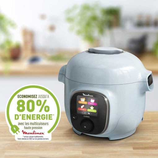 Moulinex, Cookeo Multicuiseur intelligent 6L, 150 recettes intégrées, Cuisson sans surveillance, Ecran intuitif, Guide de cuisson, Application MyMoulinex, 1600W, Blanc, 15 ans réparabilité - Image 6
