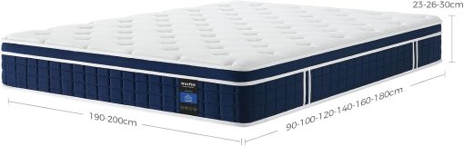 Inofia Ace Hybrid Firm Mattress 140 x 200 cm H4 Firm Mattress with Breathable Memory Foam and Independent Bagged Springs, 7 Ergonomic Zones, Extra Comfort for Adults and Children - Image 3