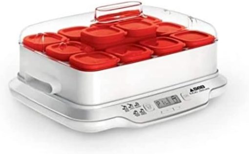 Seb Yogurt Maker 12 Jars, Glass Jars 140 ml, 5 Automatic Programs, BPA-Free, Compact, Homemade Yogurt & XF101001 Delices Box Box 1 L Tray White Yogurt-Cheese with Drainer - Image 10