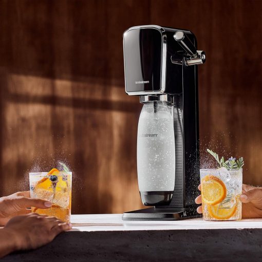 SodaStream ART Sparkling Water and Soda Machine | Pack of 1 Bottle 1 L + 1 Bottle 0.5 L Dishwasher Safe + 1 60L Gas Refill Clip On | Black [Amazon Exclusive] - Image 14