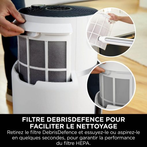 Shark NeverChange jusqu'à 5 ans Purificateur d'air MAX intérieur, Couvre 130m2, Filtre HEPA 5 ans, Capture 99,97% allergènes, Mode automatique, Silencieux, LED, Blanc HP300EU - Image 11