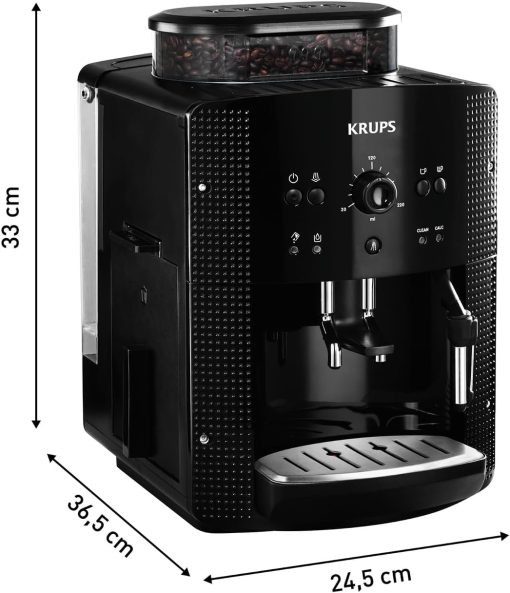 Krups EA8108 fully automatic coffee machine (automatic cleaning, 2 cup function, milk system with CappucinoPlus nozzle, 15 bar, coffee machine, espresso) black - Image 7