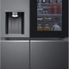 LG GSXV91MCAF Réfrigérateur combiné - Side by Side, 635L, InstaView, Total No-Frost, Compartiment congélation, Distributeur d'eau et glace UVnano, Compresseur Inverter Linear, Wi-Fi, Noir, Classe F