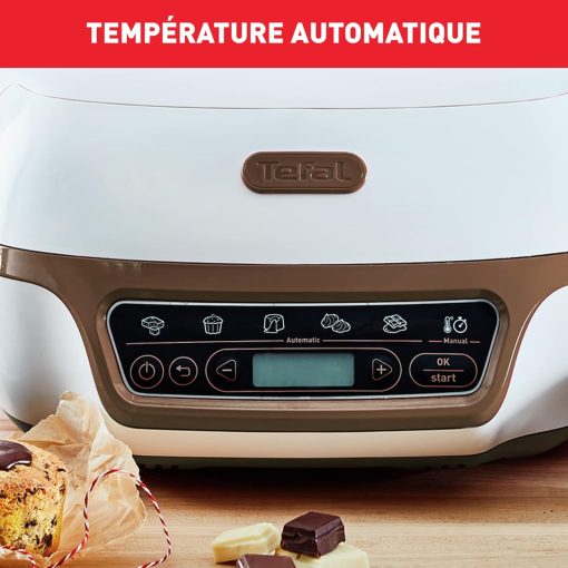 Tefal Machine à gateaux, 5 programmes automatiques pour réglage, 1 mode manuel, 3 moules flexibles, 1 grand moule en acier revêtu, Compatible avec moules Crispybake, Cake Factory+ KD802112 - Image 3