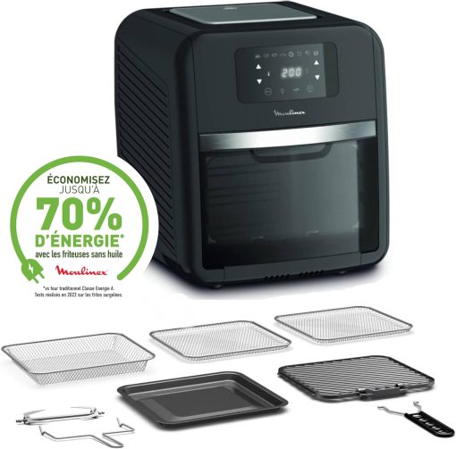 Moulinex Easy Fry air fryer, multicuiseur et four, 15 L, 9 programmes, friteuse sans huile, 3 niveaux de cuisson, compact, extra crisp, noir, AL556DF0 - Image 2