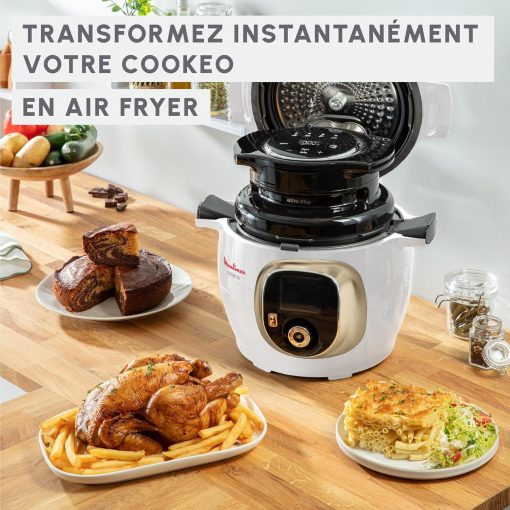 Moulinex, Cookeo Multicuiseur intelligent 6L, 150 recettes intégrées, Cuisson sans surveillance, Ecran intuitif, Guide de cuisson, Application MyMoulinex, 1600W, Blanc, 15 ans réparabilité - Image 44