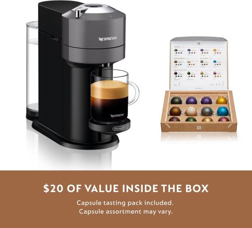 Nespresso Vertuo Next Coffee and Espresso Machine by De'Longhi with Milk Frother, 8 ounces, Dark Grey - Image 28