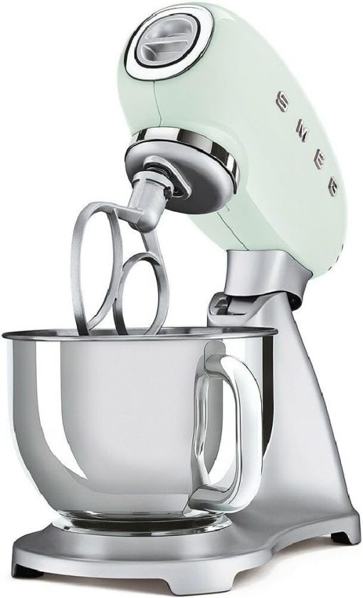 Smeg, Robot Patissier SMF02BLEU, 10 Niveaux de Vitesse, Fonction Mise en Marche Progressive, Bol 4,8 L, Verrouillage Moteur de Sécurité, Batteur Plat, Crochet et Couvercle Fournis, 800W, Noir - Image 5