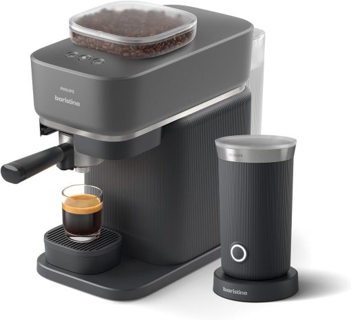 Philips Baristina Machine à expresso - Un véritable expresso, en toute simplicité - Compacte - 16 bars de pression - Broyeur intégré - Machine blanche avec porte-filtre blanc (BAR300/00) - Image 30